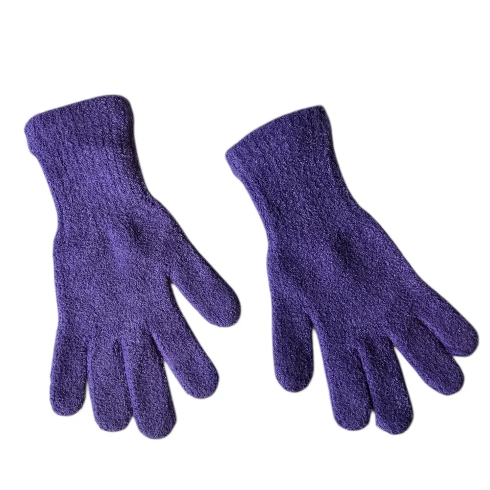 Kenneth Cole Reaction Purple Knit Stretch Textured Gloves